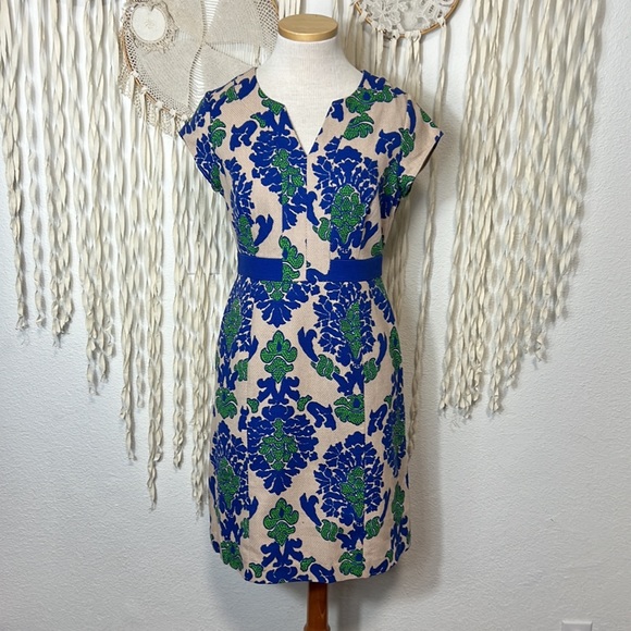 Boden Tapestry Nantucket Notch Neck Shift Dress Size 6R - Picture 1 of 11